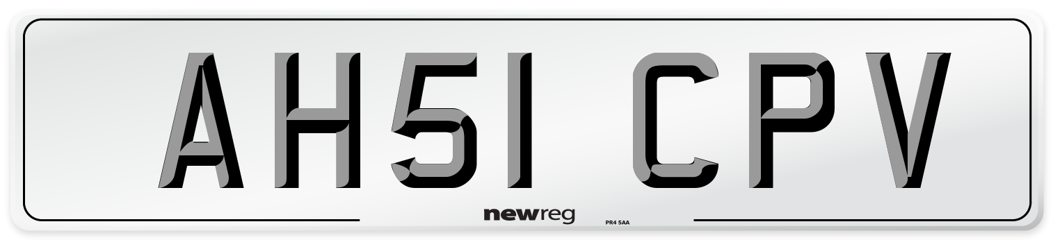 AH51 CPV Number Plate from New Reg